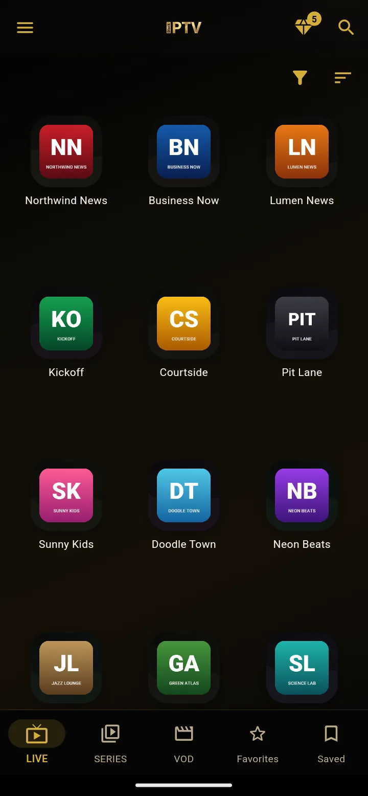 Live TV channels in Black IPTV